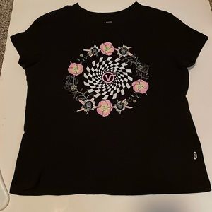 Vans, black graphic, croped shirt, size small